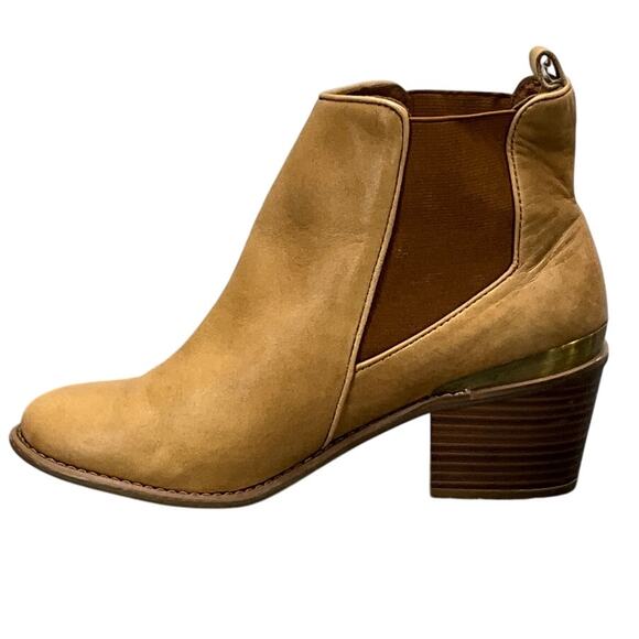 INC International Concepts Rickie Brown Leather Western Ankle Boot Women 7.5 - Picture 3 of 9